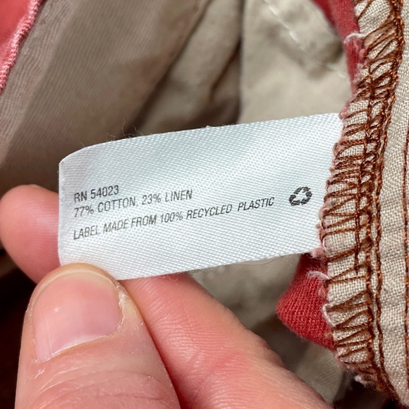 🎯3/$10 GAP Rust Brick Red Cargo Shorts 32 Cotton Linen Blend - Picture 3 of 7